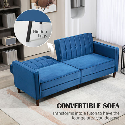 Pariha Susa Velvet Blue 3 Seater Sofa Bed