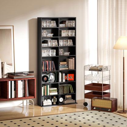 Sezi Wood Black Tall Media Storage Tower With 640 Disc Capacity