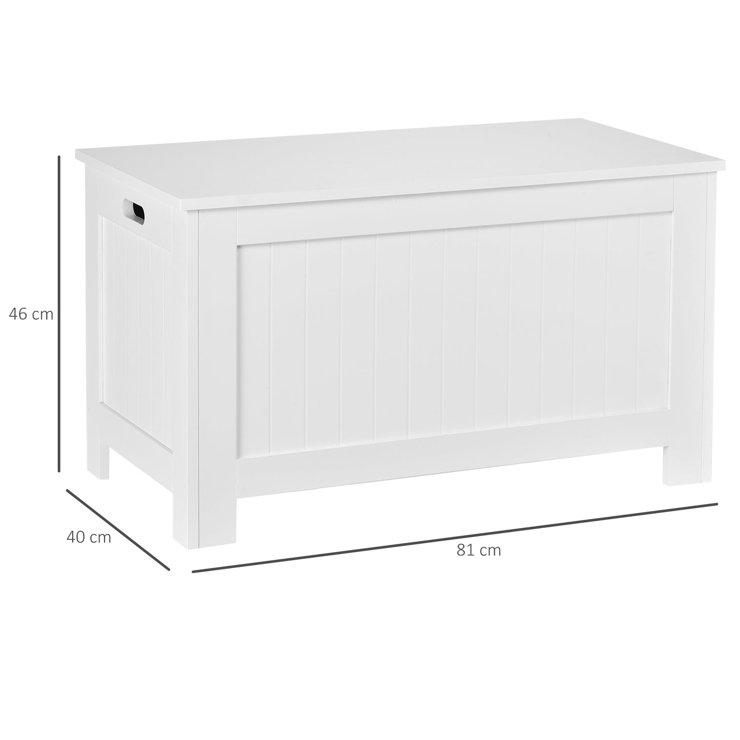 Loro Farmhouse Wooden White Lift Top Storage Chest With Safety Hinges