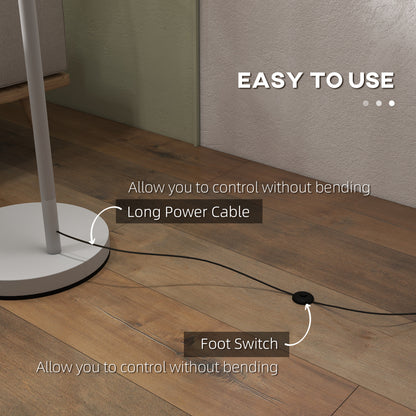 Moneel Metal Grey Adjustable Floor Lamp With 350 Degree Rotating Shade And LED Bulb