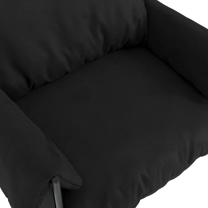 Wardour Minimalist Black Houseweave  Armchair Metal Legs