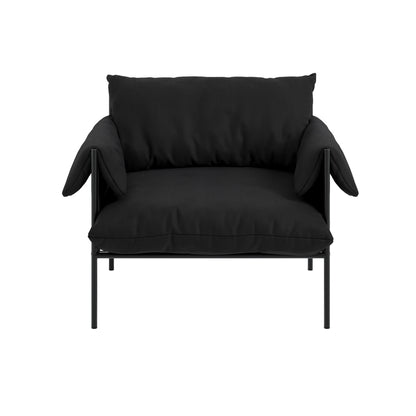 Wardour Minimalist Black Houseweave  Armchair Metal Legs