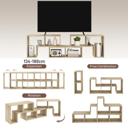 Tota 134cm Natural Wood Effect 3 Block Modular TV Stand