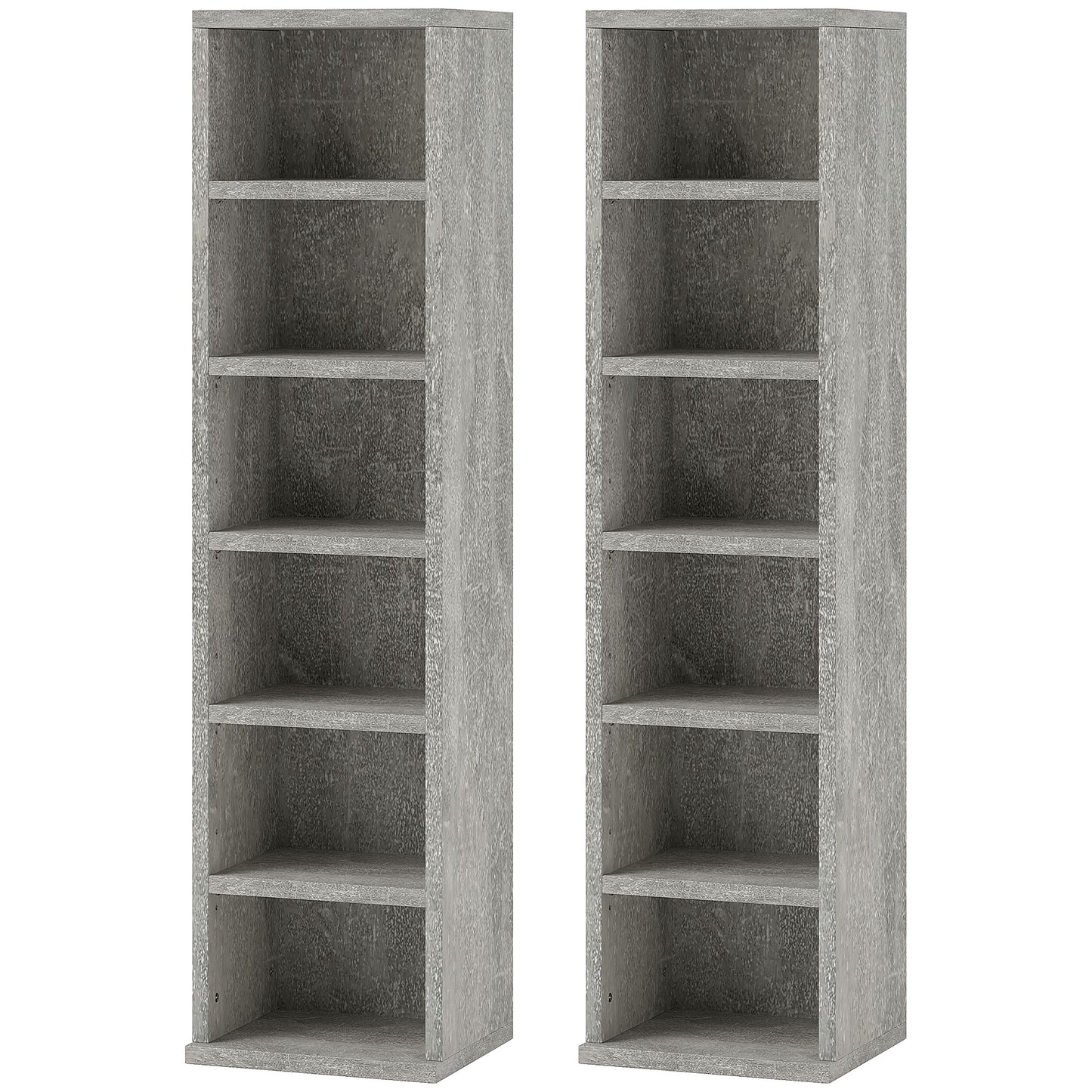 Tato Sefi Wood Cement Grey Set Of 2 CD Storage Units With 102 Disc Capacity