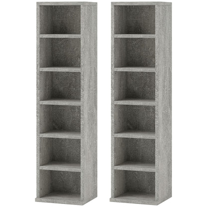 Tato Sefi Wood Cement Grey Set Of 2 CD Storage Units With 102 Disc Capacity
