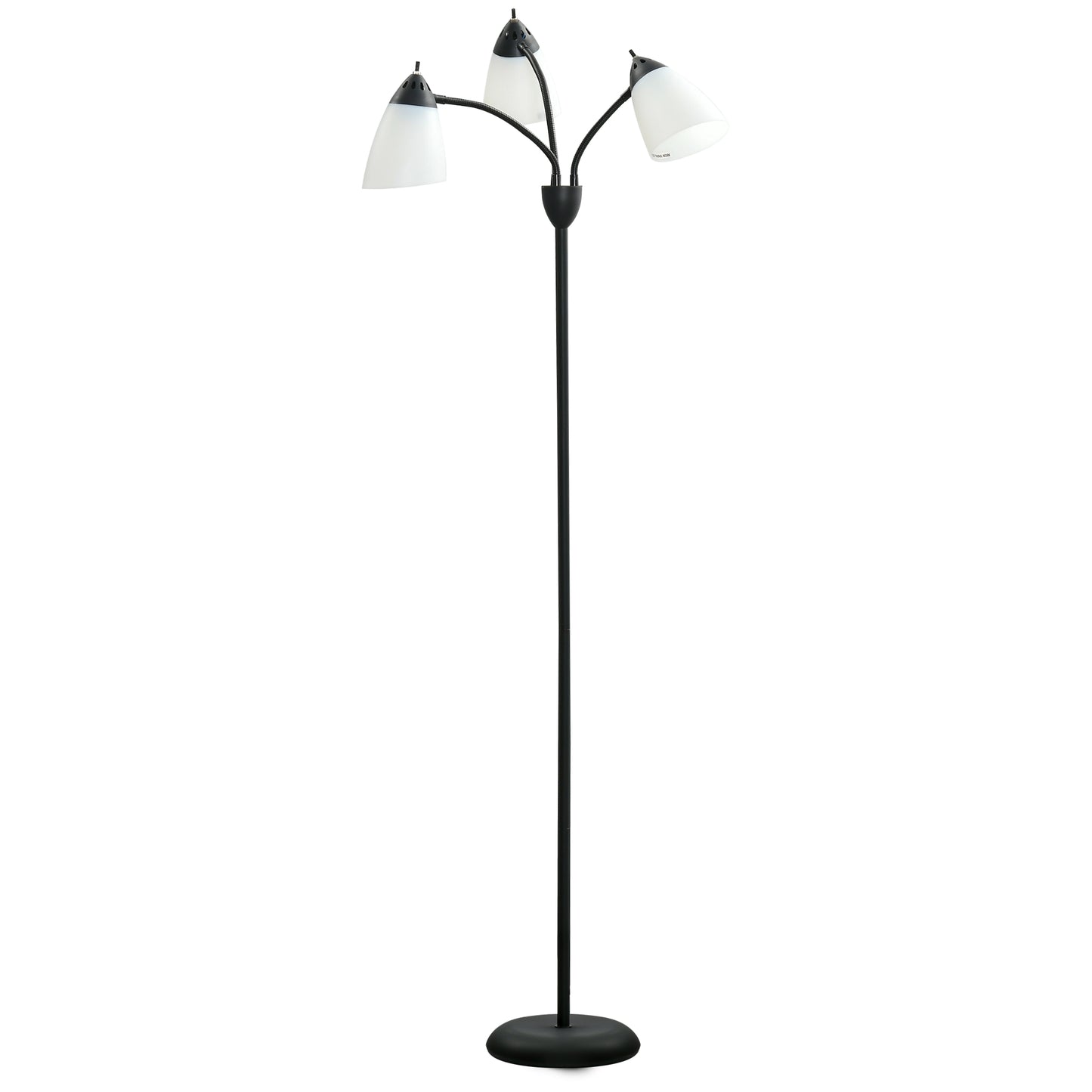 Diyoni Metal Black Arc Style Tree Floor Lamp With 3 Adjustable Rotating Lights 155 cm