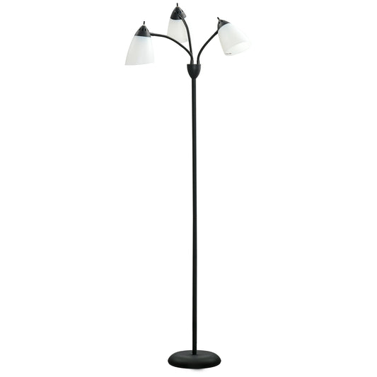 Diyoni Riyo Metal Black Arc Style Tree Floor Lamp With 3 Adjustable Rotating Lights 155 cm