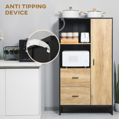 Halefi 160cm Wooden White Tall Kitchen Pantry Cabinet Adjustable Shelves Drawers And Door