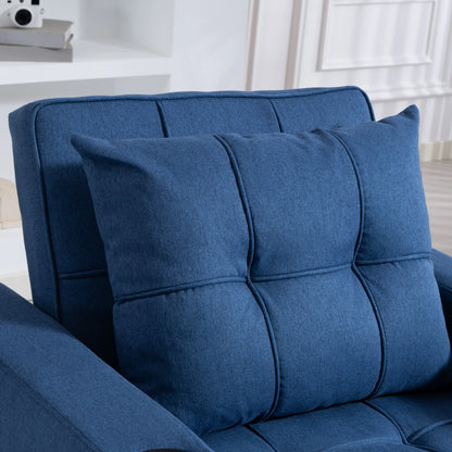 Norapa Fabric Dark Blue 3 In One Convertible Single Sofa Bed