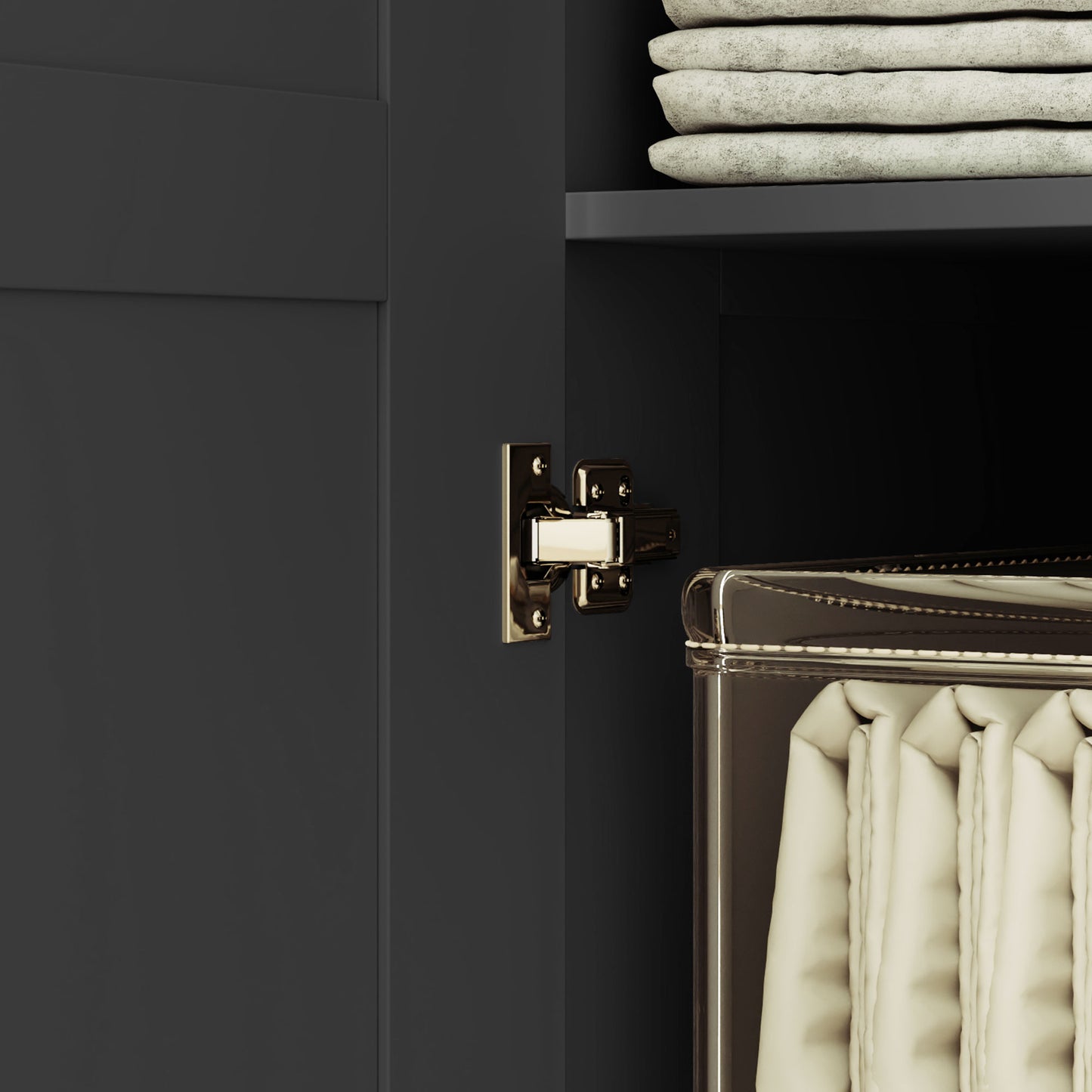 Corarani Wooden Black 2 Door Wardrobe With Hanging Rail Internal Shelving