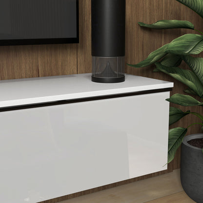 Disa 160cm High Gloss White Floating TV Cabinet For Screens Up To 70 Inches