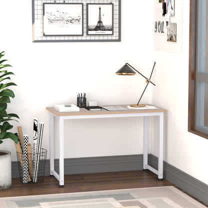 Modo 120cm Metal And Wooden White Work Desk With Steel Frame