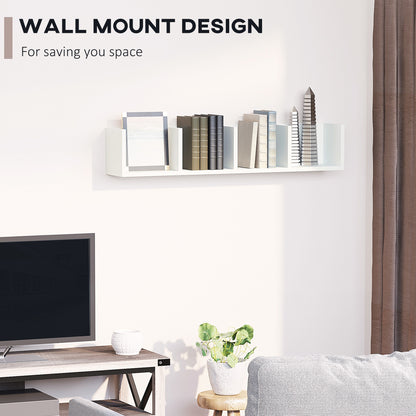 Cofalo Mopa Wood White Set Of 2 Wall Mounted Media Storage Racks With Cube Shelves