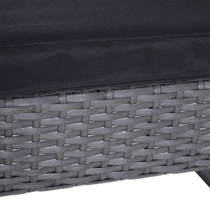 Seha Dark Grey Rattan 2 Seater Outdoor Bistro Set With Black Cushions