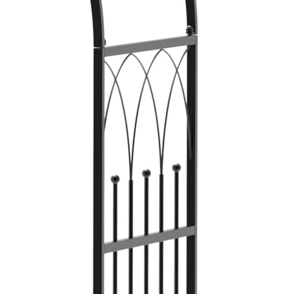 Katoba Metal Black 2 Seater Garden Arch Bench With Trellis For Climbing Plants