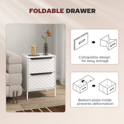 Farayo Metal White 2 Fabric Drawer Storage Dresser
