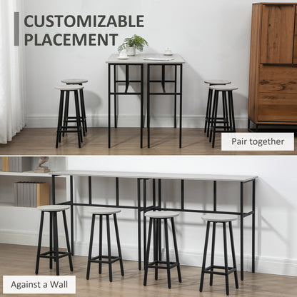 Lura Rika Metal Grey 6 Piece Bar Dining Set With 4 Stools