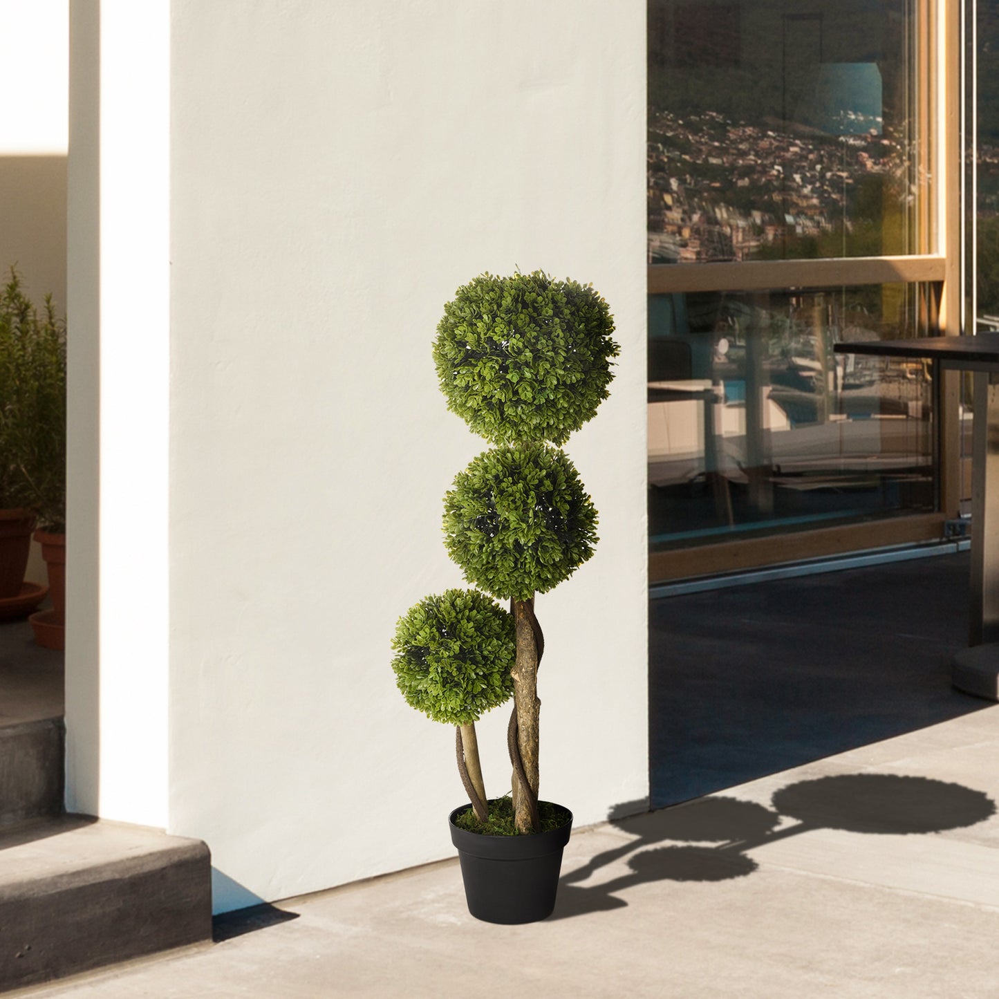 Tosero Light Green Artificial Boxwood Ball Topiary Trees In Pots For Display