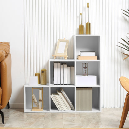 Yora Wood White 3 Tier 6 Cube Storage Bookcase
