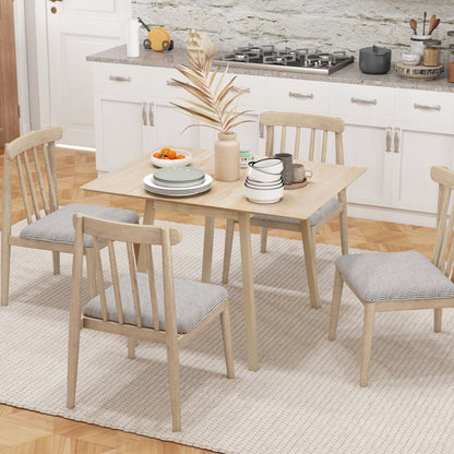 Nolilu Solid Wood Natural Folding Drop Leaf Dining Table Seating 2 To 4