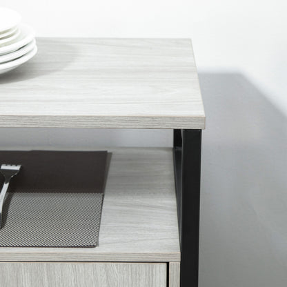 Vara Light Grey Sideboard with Steel Frame 2 Doors 4 Shelves