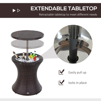 Vesara Rattan Brown Ice Bucket Garden Bistro Table