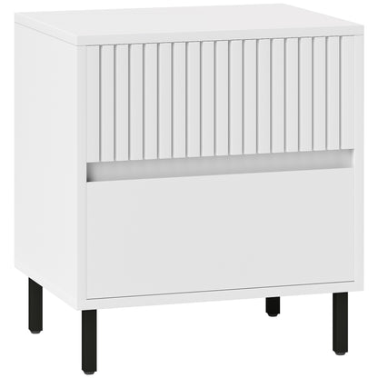 Cove White 2 Drawer Bedside Table 2 Drawers Line Detail