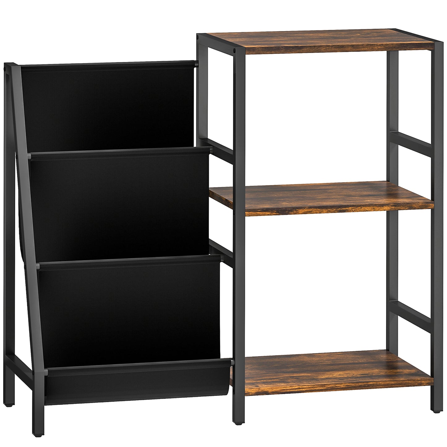 Nobalo Wooden Rustic Brown 3 Tier Stand Side Table