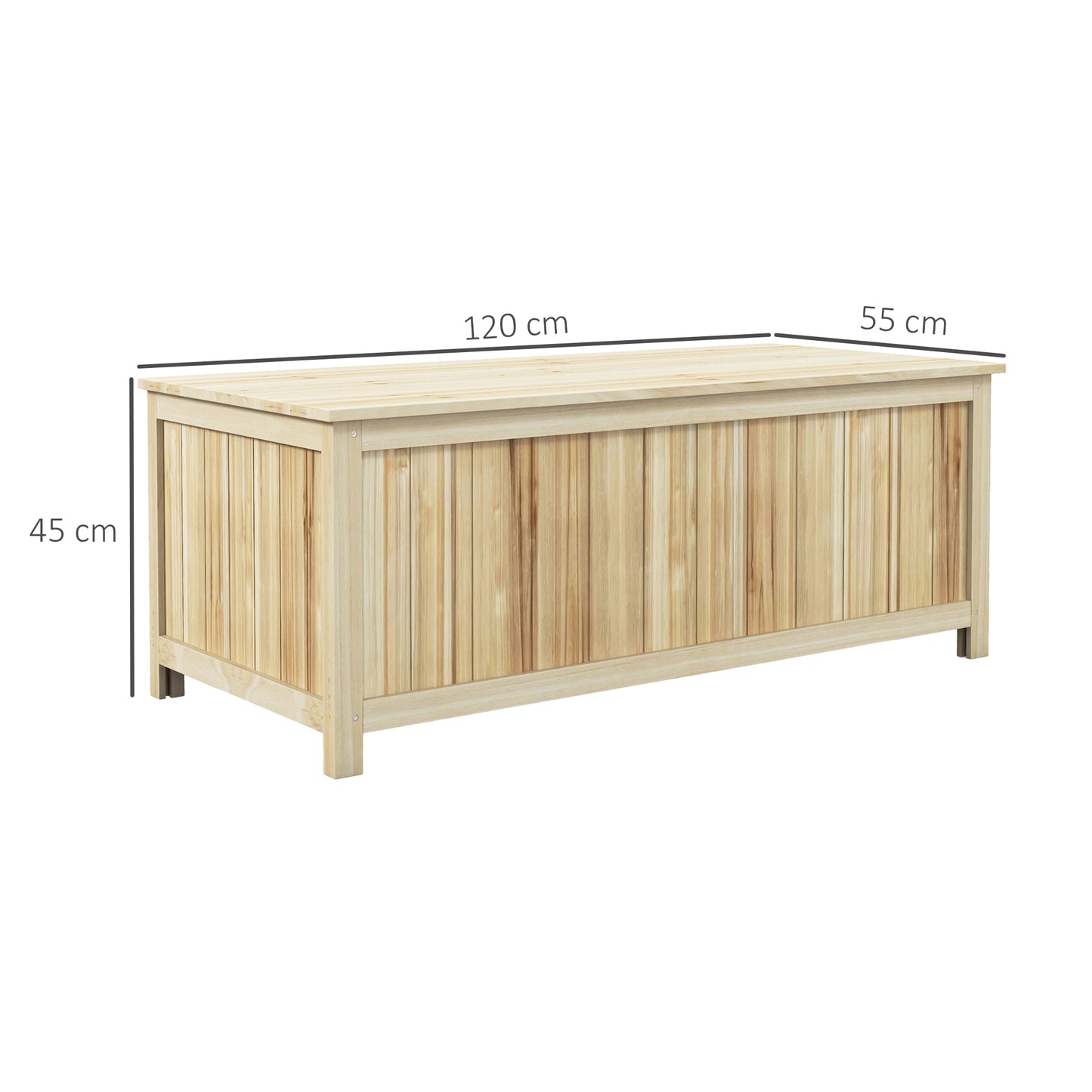 Mavise Safi Natural Wood Panelled Outdoor Cushion Storage Box 172 Litre
