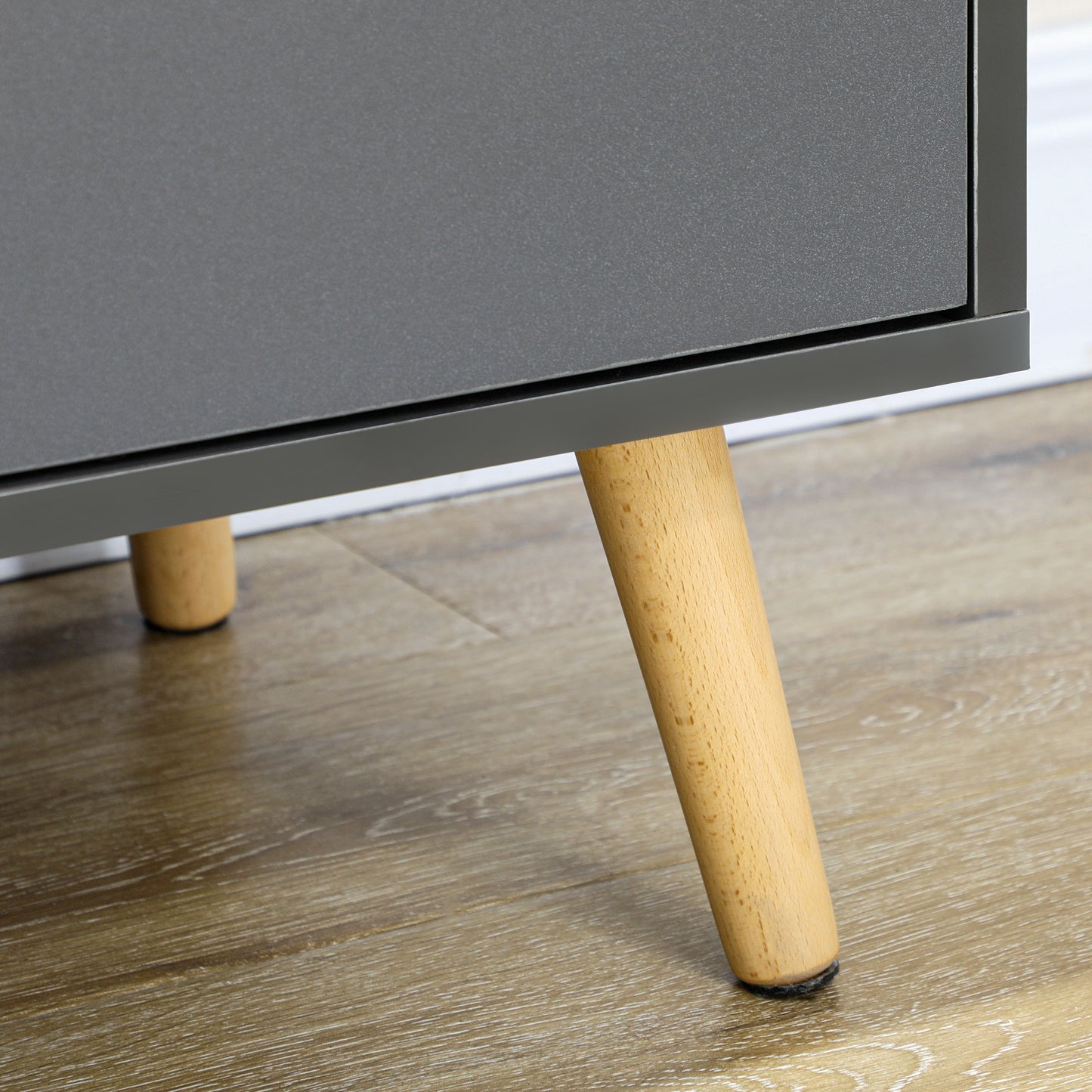 Vetasu Natural and Grey 3 Drawer Storage Chest with Wooden Angled Legs