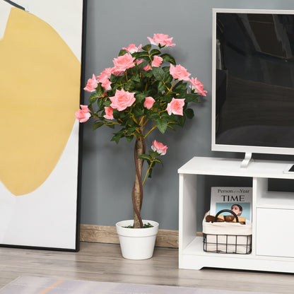 Soni Tami Artificial Pink Rose Flower Display Plant In Pot For Interior Styling