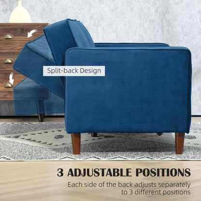 Pariha Susa Velvet Blue 3 Seater Sofa Bed
