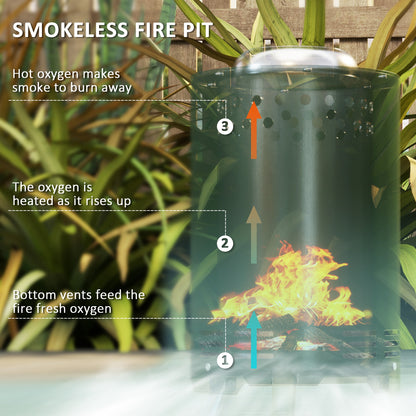 Balatti Small Stainless Steel Green Tabletop Smokeless Fire Pit