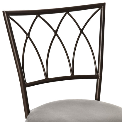 Firazi Set Of 2 Bronze Swivel Bar Chairs With Upholstered Seats And Footrests