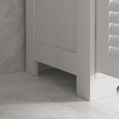 Vikese Dosu 3 Section Bathroom Storage Unit With Shelves Drawers And Cupboard White