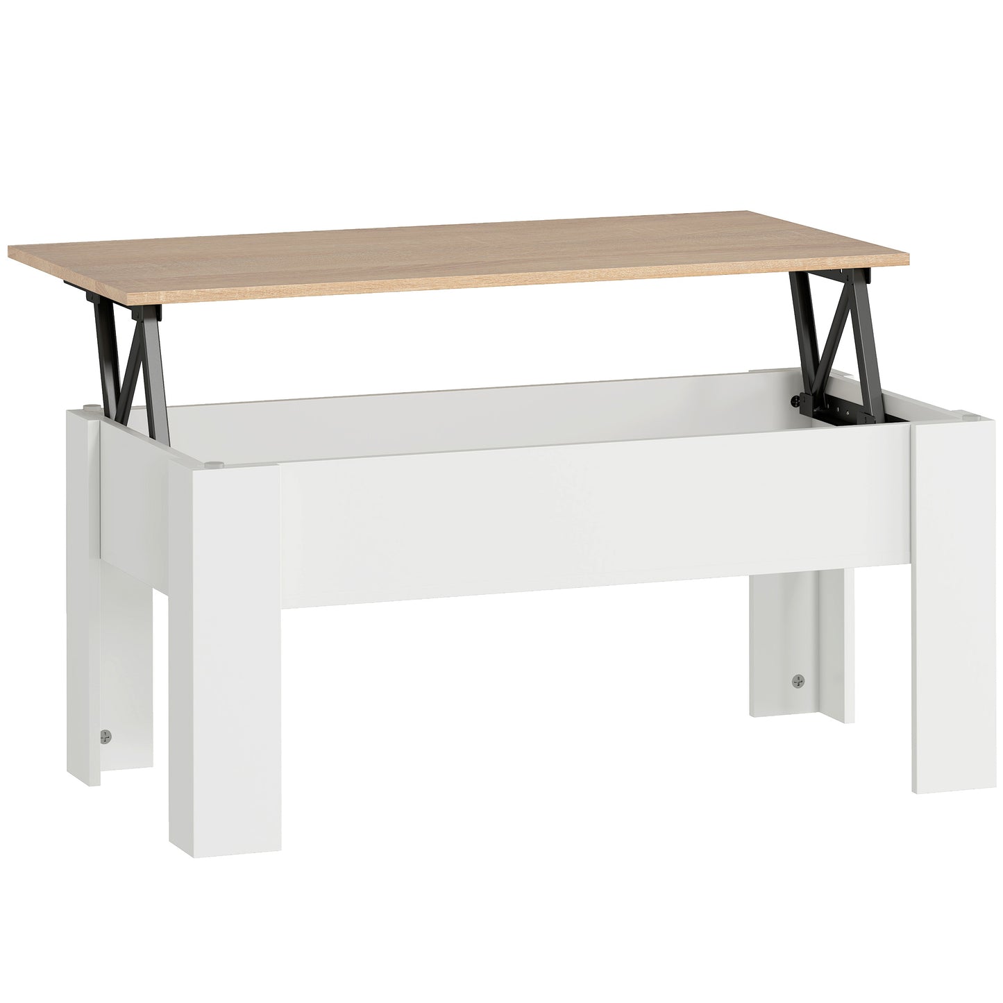Lirifi Nono Wooden Neutral Finish Lift Top Coffee Table With Hidden Storage