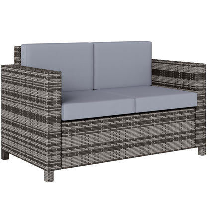Noluha Grey Rattan 2 Seater Outdoor Sofa With Armrests