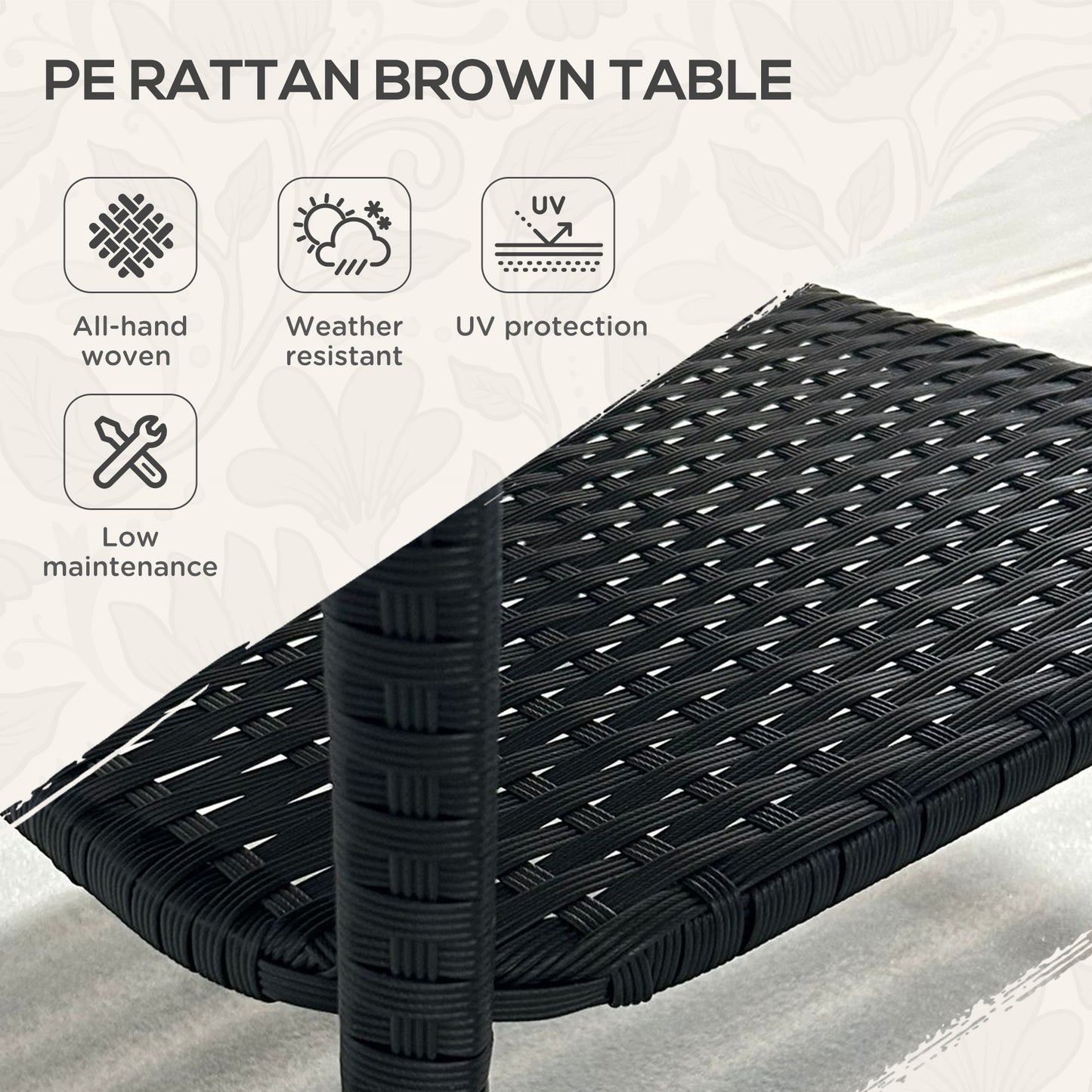 Keso Rattan Black 2 Tier Square Outdoor Coffee Table