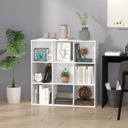 Zido Wood White 3 Tier 9 Cube Storage Bookcase