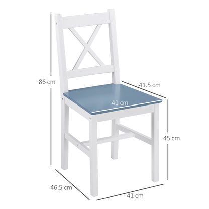 Fasere Solid Wood White and Grey Cross Back Dining Chairs Set Of 2 With Traditional Frame
