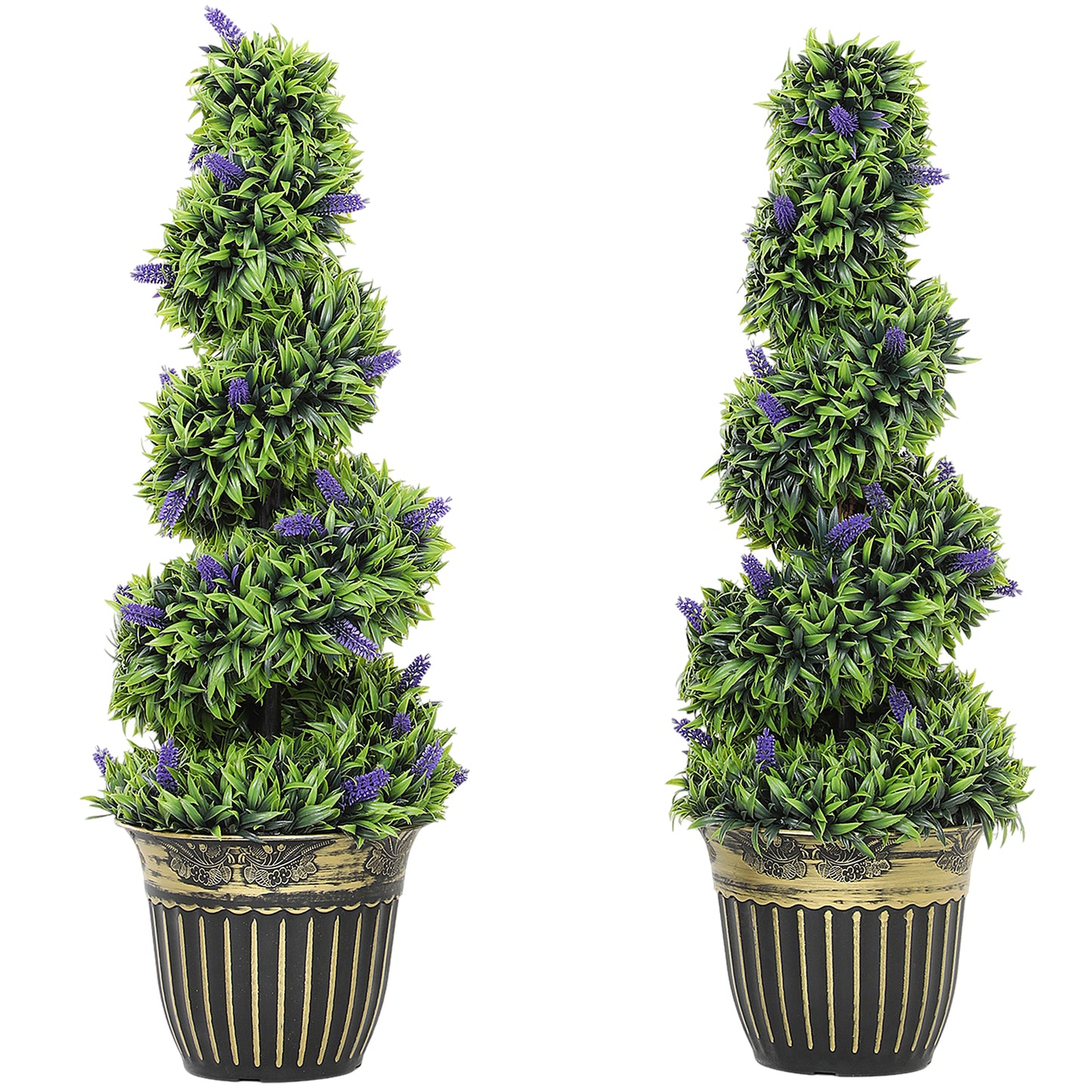 Vadi Set Of 2 Artificial Lavender Style Trees H8 90cm