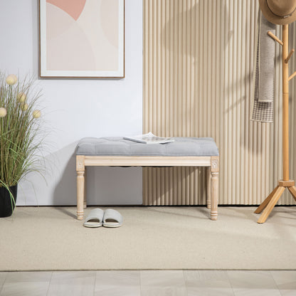 Vero Vintage Style Natural and Light Grey Wooden Bed End Bench