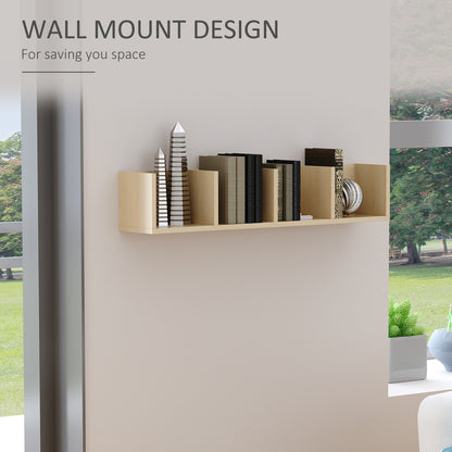 Zika Coke Wood Natural Finish Set Of 2 Wall Mounted Media Storage Racks With Cube Shelves