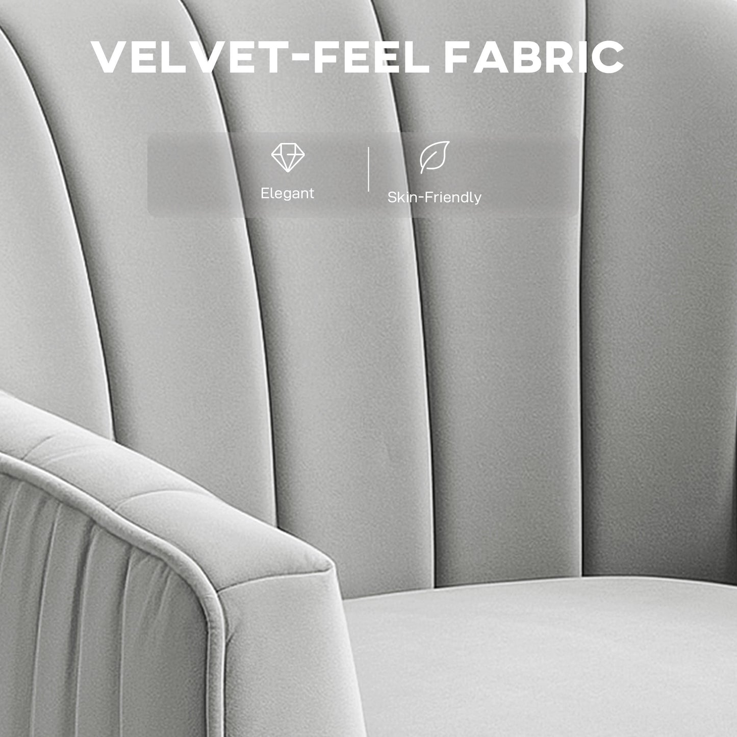 Pado Hane Velvet Grey Shell Back Accent Chair Golden Metal Legs