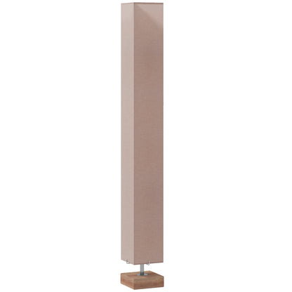 Talini Pine Wood And Fabric Natural Standing Floor Lamp With Linen Shade 120cm