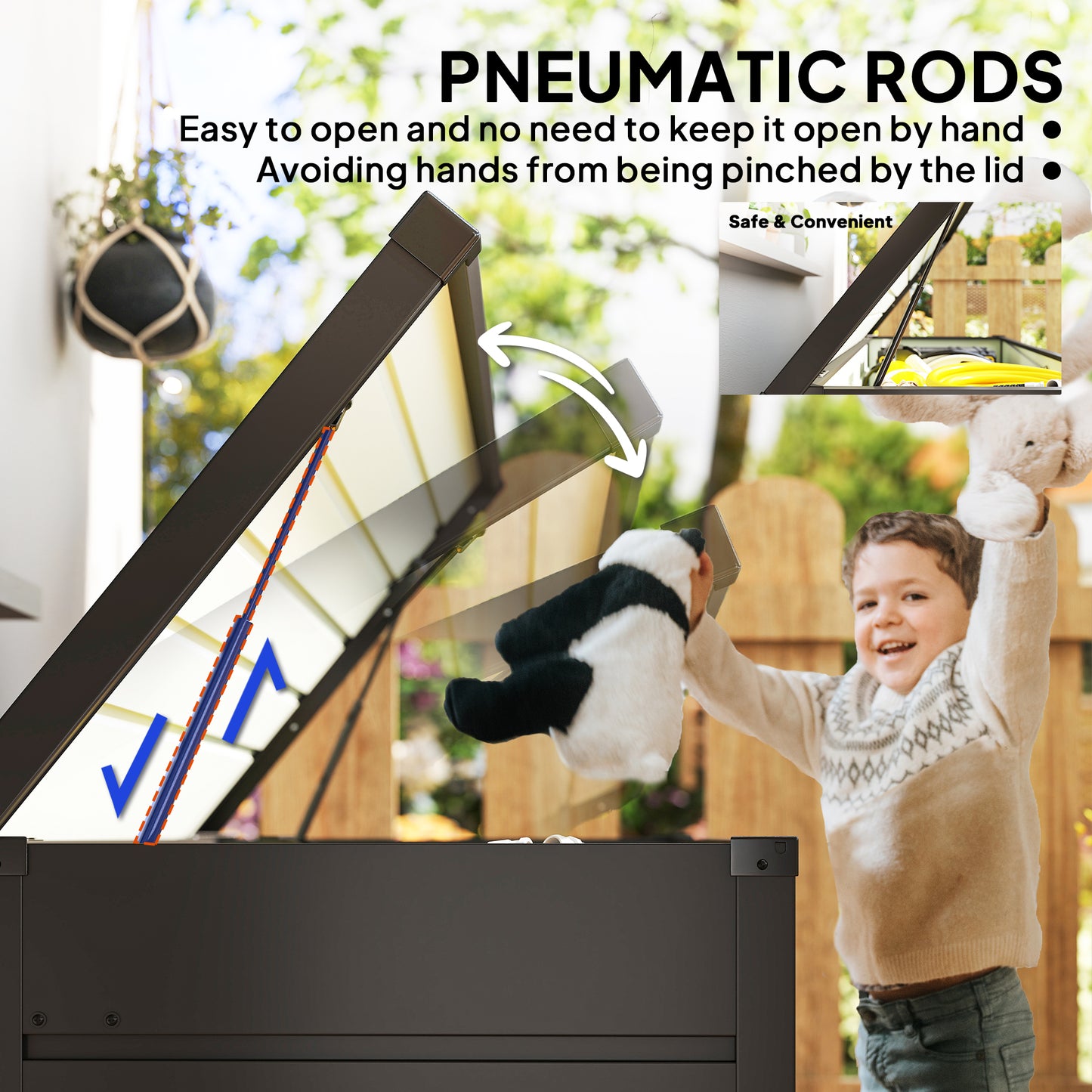 Ronamo Dark Grey Galvanised Steel Garden Storage Box 311 Litre