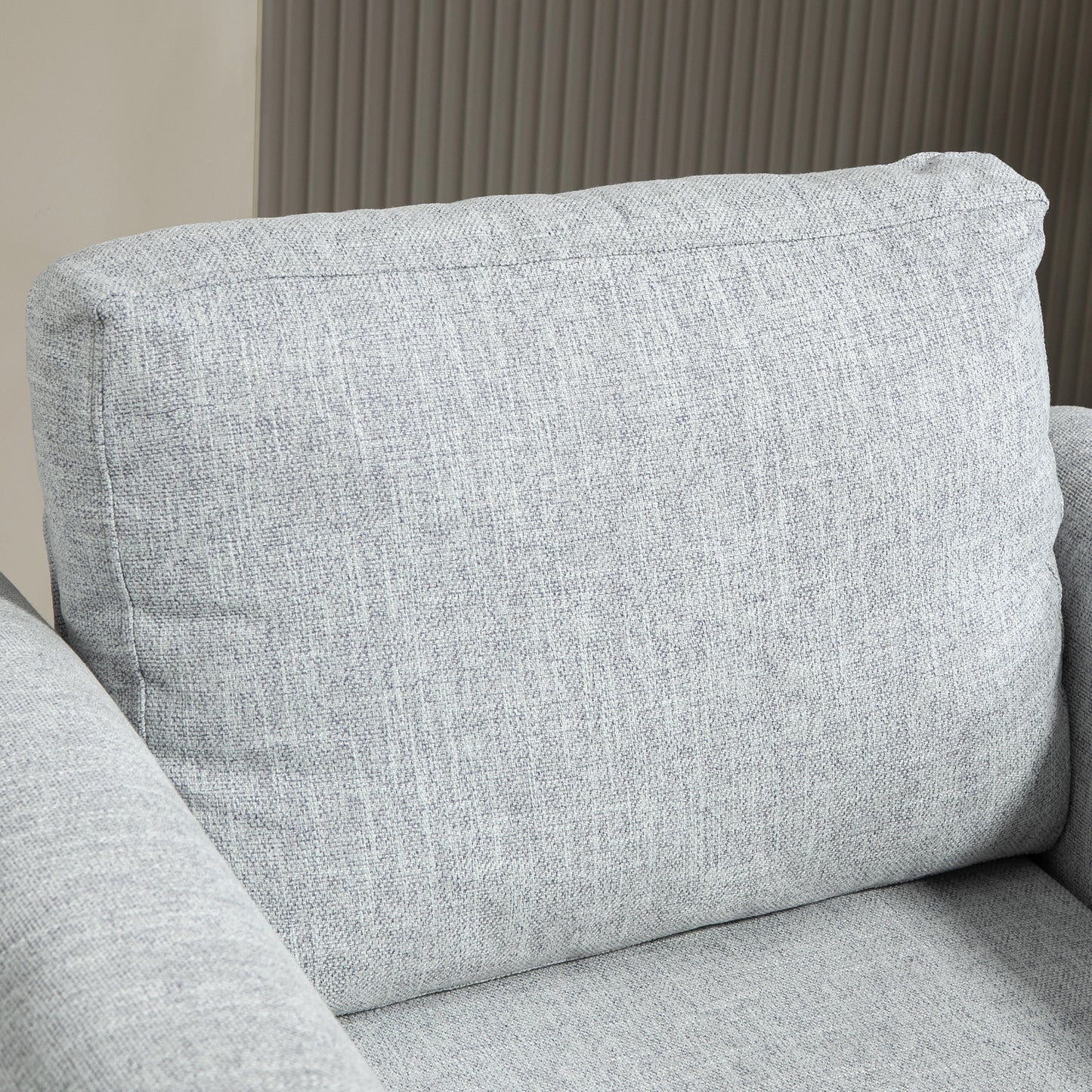 Rine Light Grey Vintage Mid Century Accent Chair With Rolled Arms And Wooden Legs