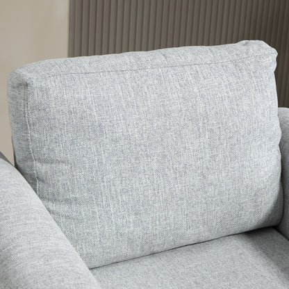 Rine Light Grey Vintage Mid Century Accent Chair With Rolled Arms And Wooden Legs