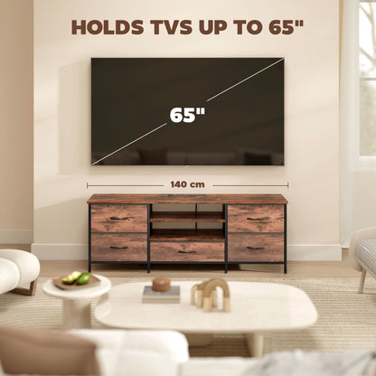 Beladen 140cm Industrial Multi Storage TV Stand In Brown Grey And Black