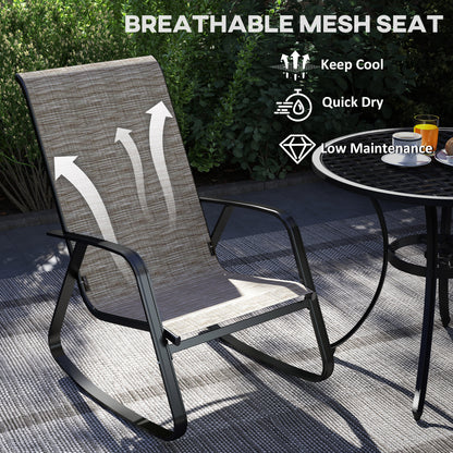 Leke Fizi Metal Light Brown Single Outdoor Rocking Garden Chair